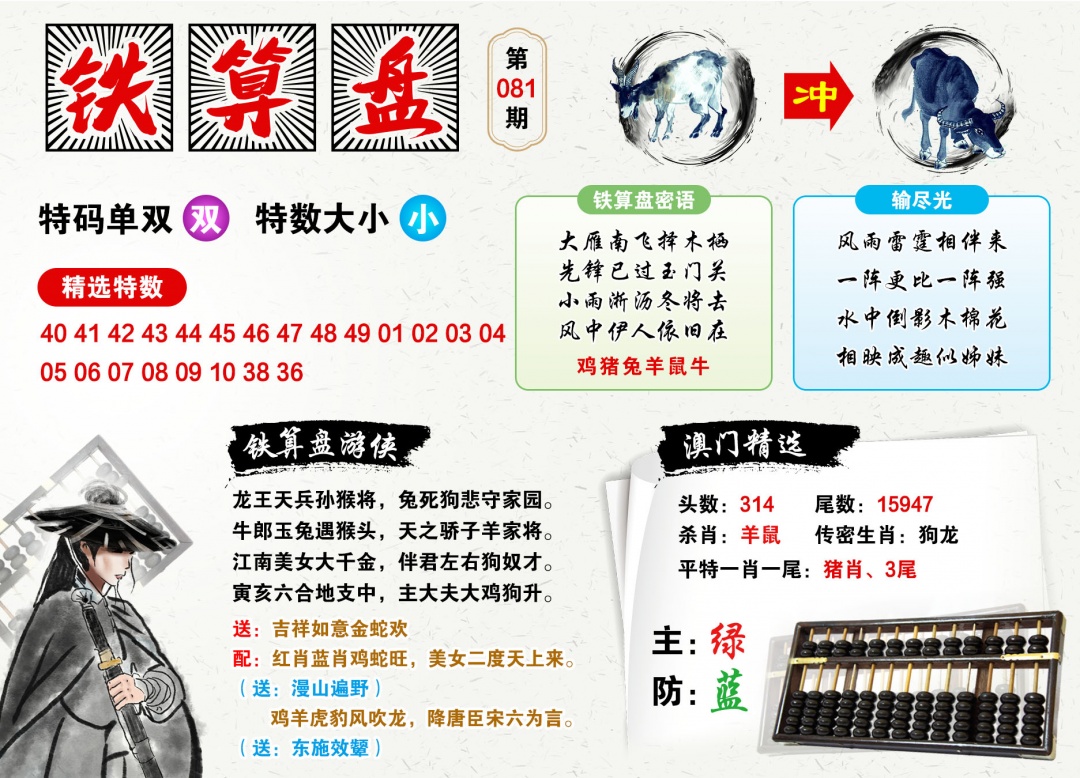 081期澳门铁算盘[图]